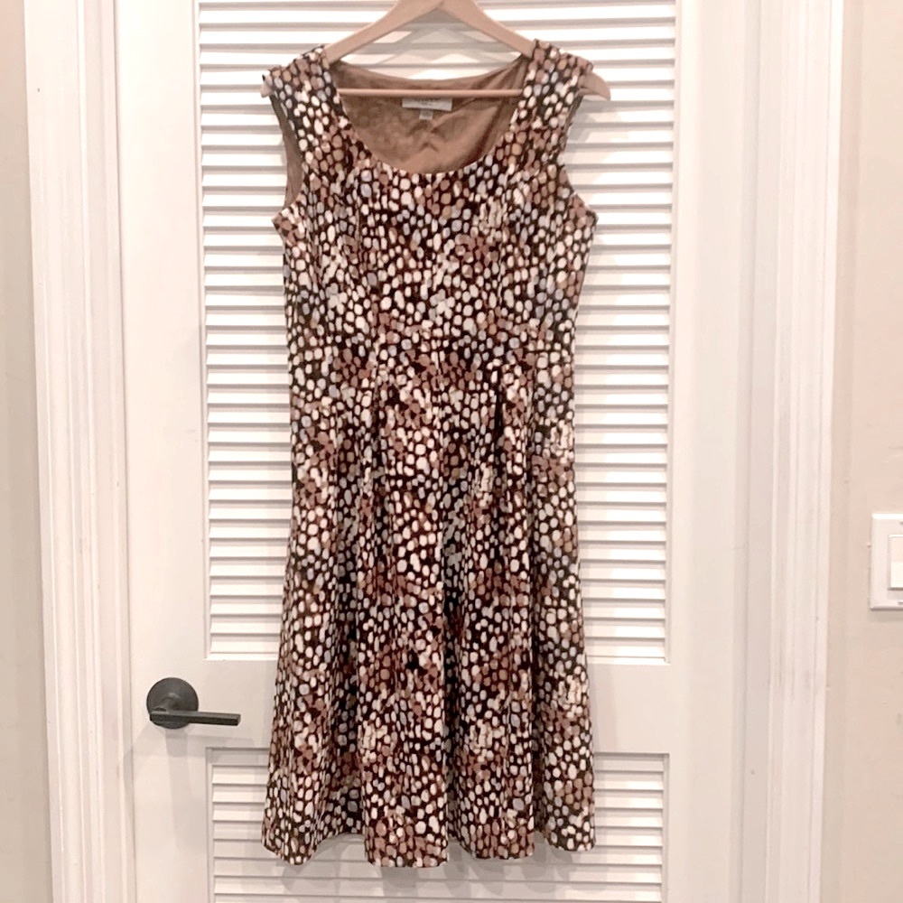 Kasper Neutral Patterned Dress - image 3